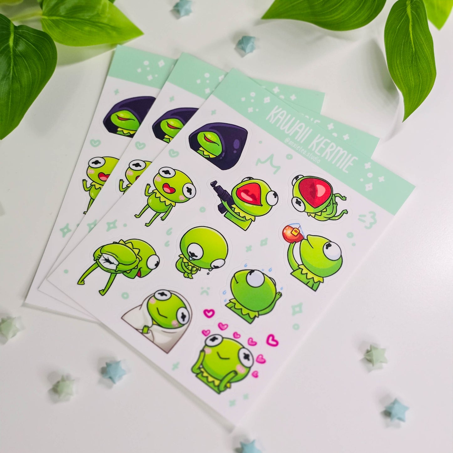 Kawaii Frog Meme Vinyl Sticker Sheet