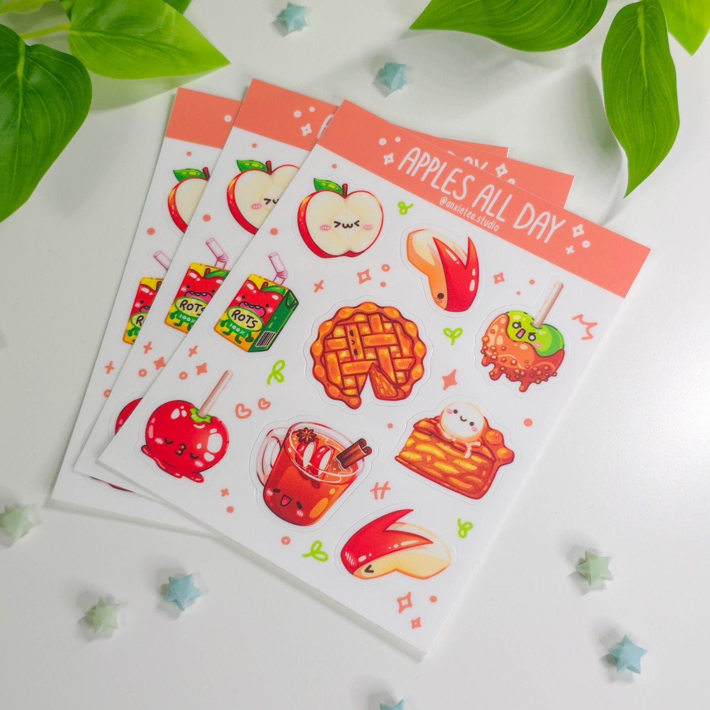 Apples All Day Vinyl Sticker Sheet