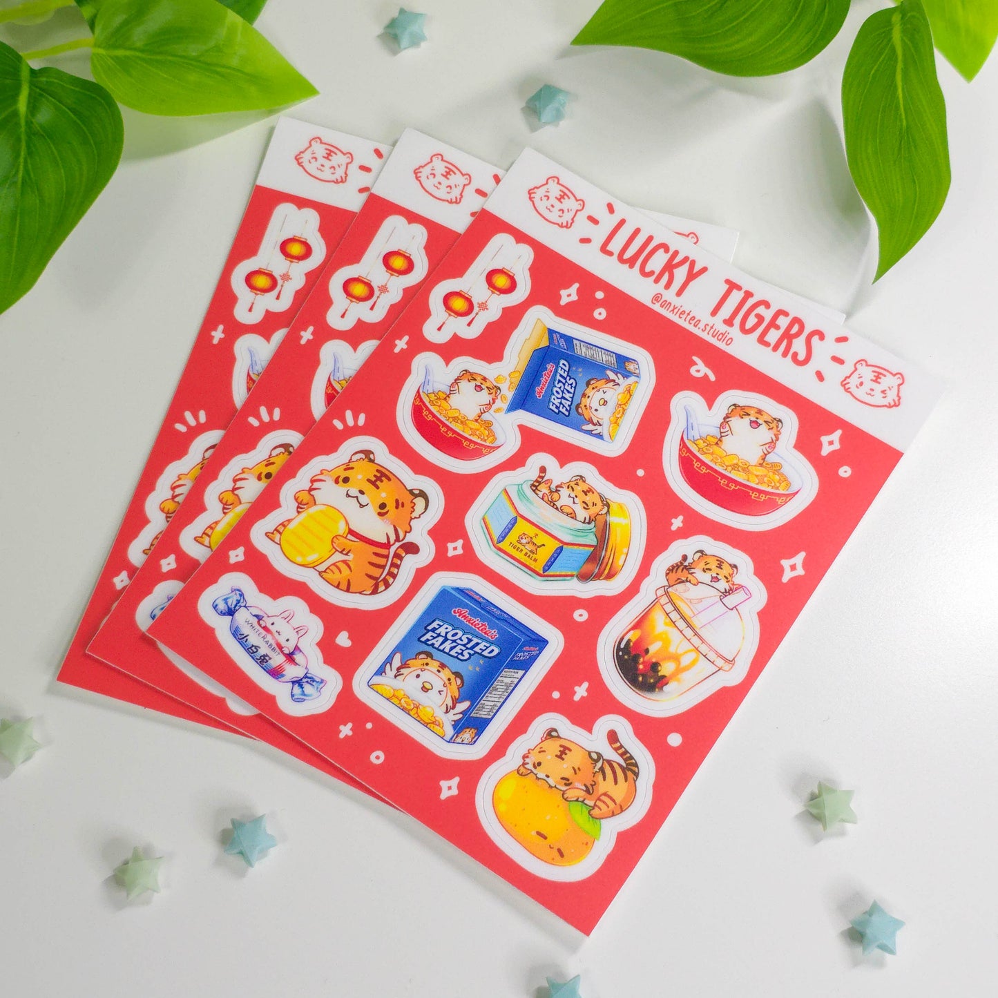 Lucky Tigers Vinyl Sticker Sheet