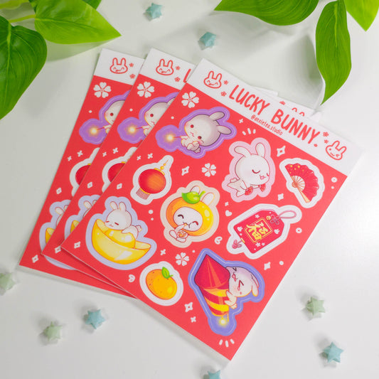 Lucky Bunny Vinyl Sticker Sheet