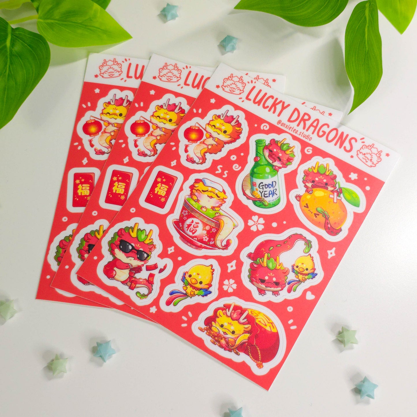 Lucky Dragons Vinyl Sticker Sheet