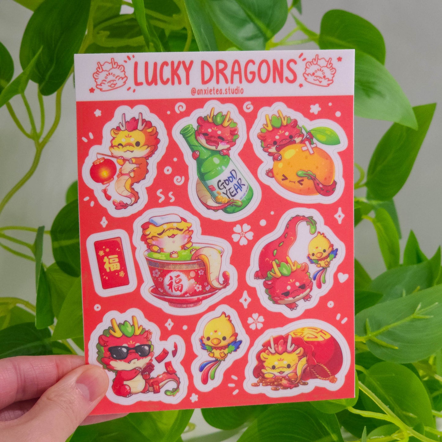 Lucky Dragons Vinyl Sticker Sheet