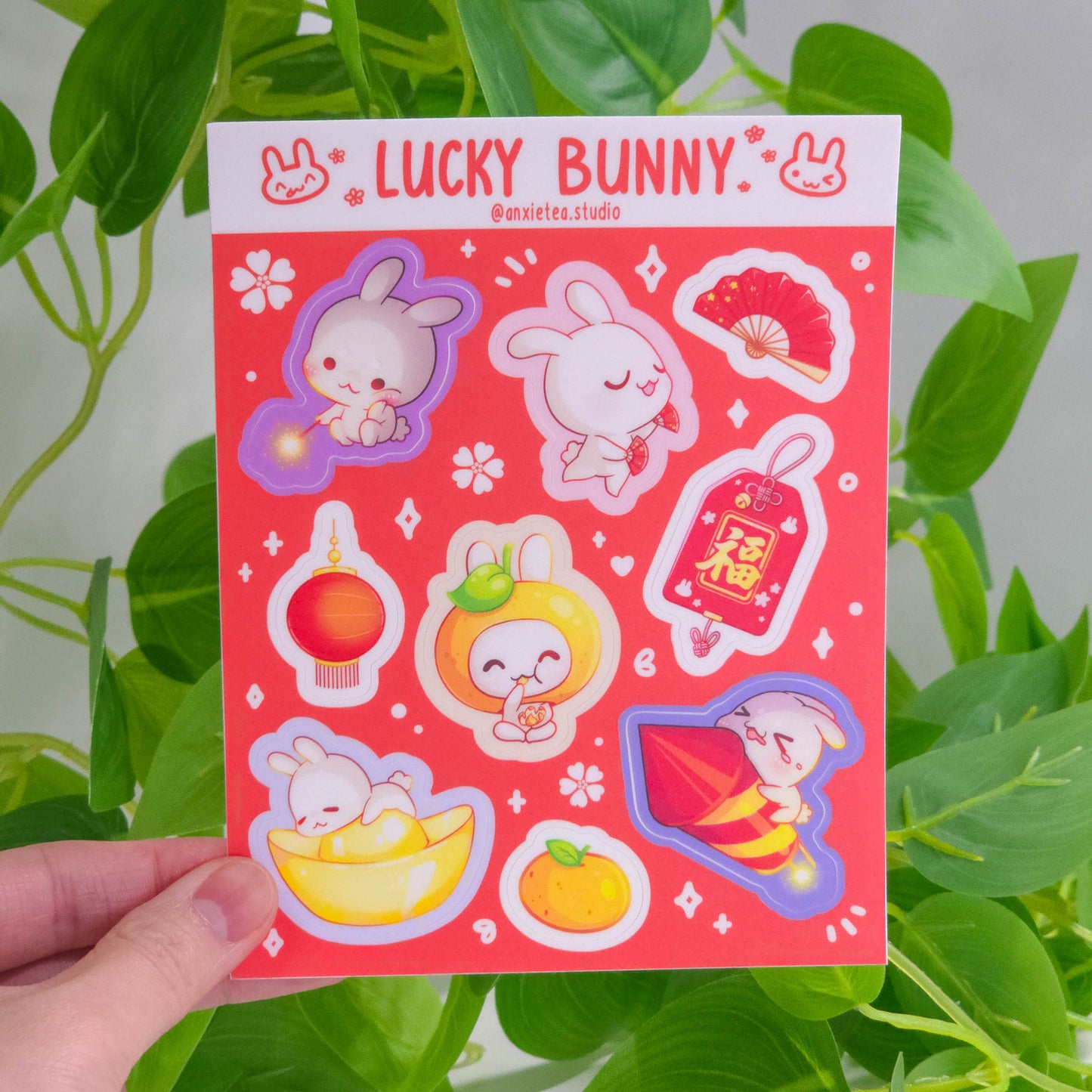Lucky Bunny Vinyl Sticker Sheet