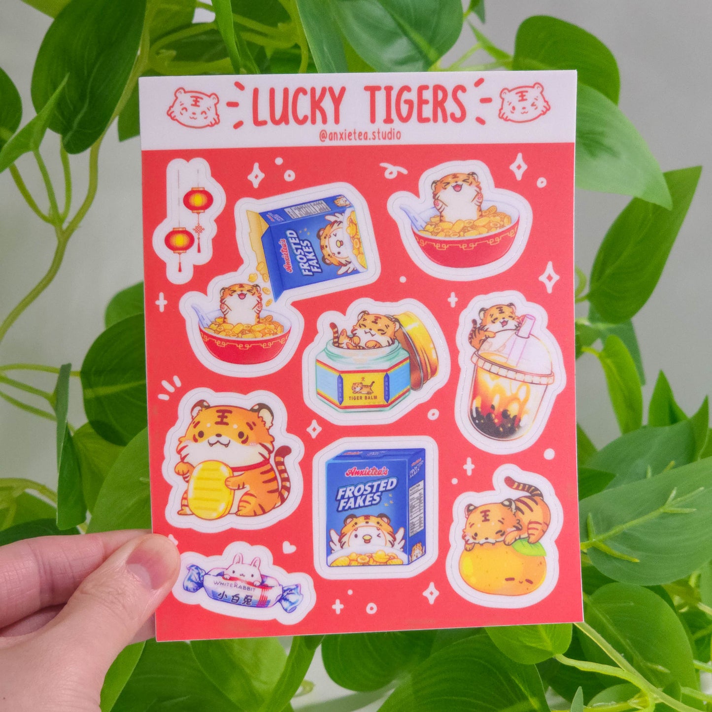 Lucky Tigers Vinyl Sticker Sheet