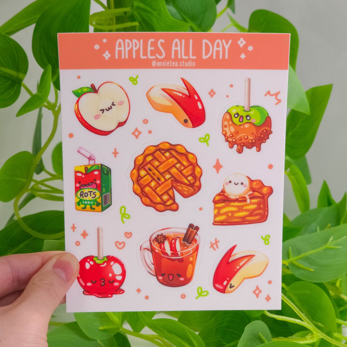 Apples All Day Vinyl Sticker Sheet