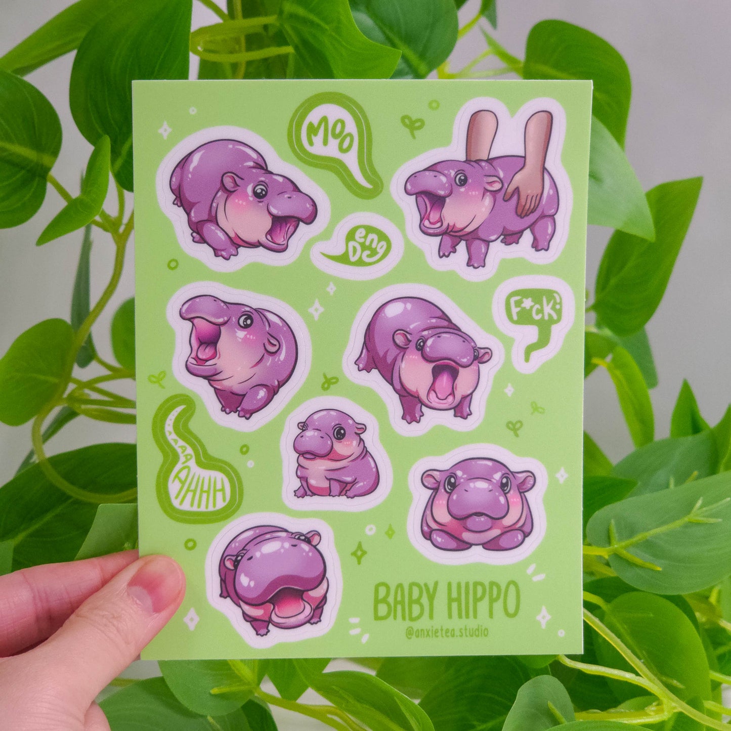 Moo Deng Vinyl Sticker Sheet