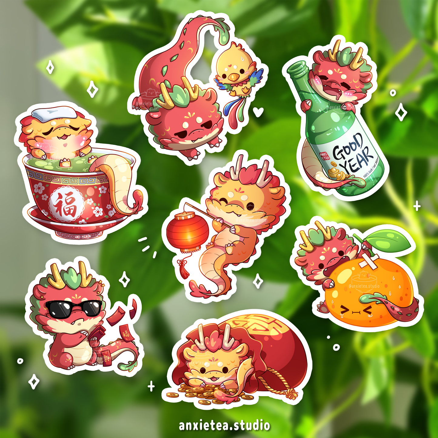 Lucky Dragon Vinyl Stickers