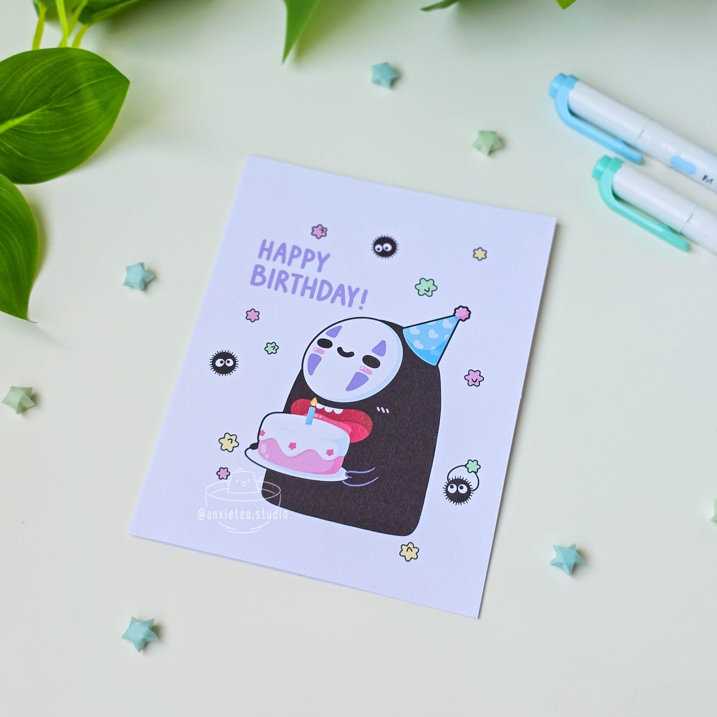 Kawaii Birthday Card w/ Mini Sticker Sheet