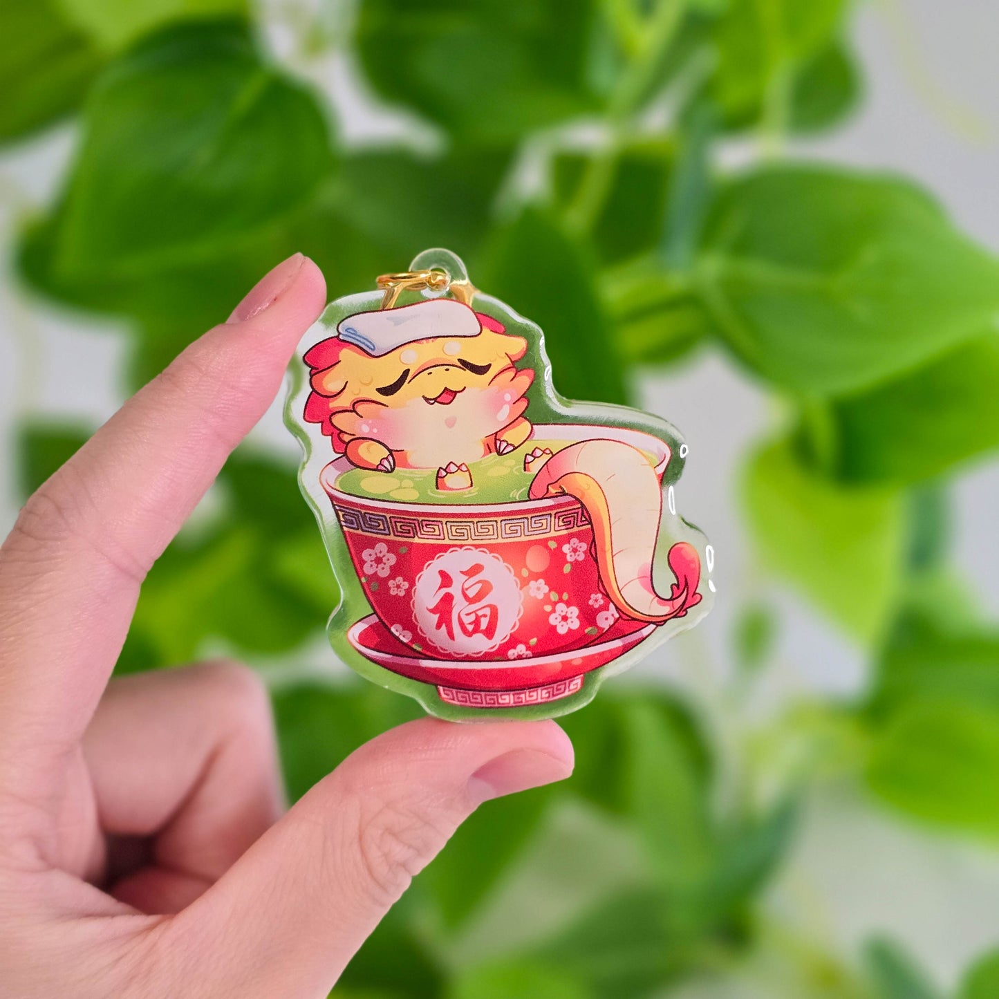 Lucky Dragon Tea Keychain