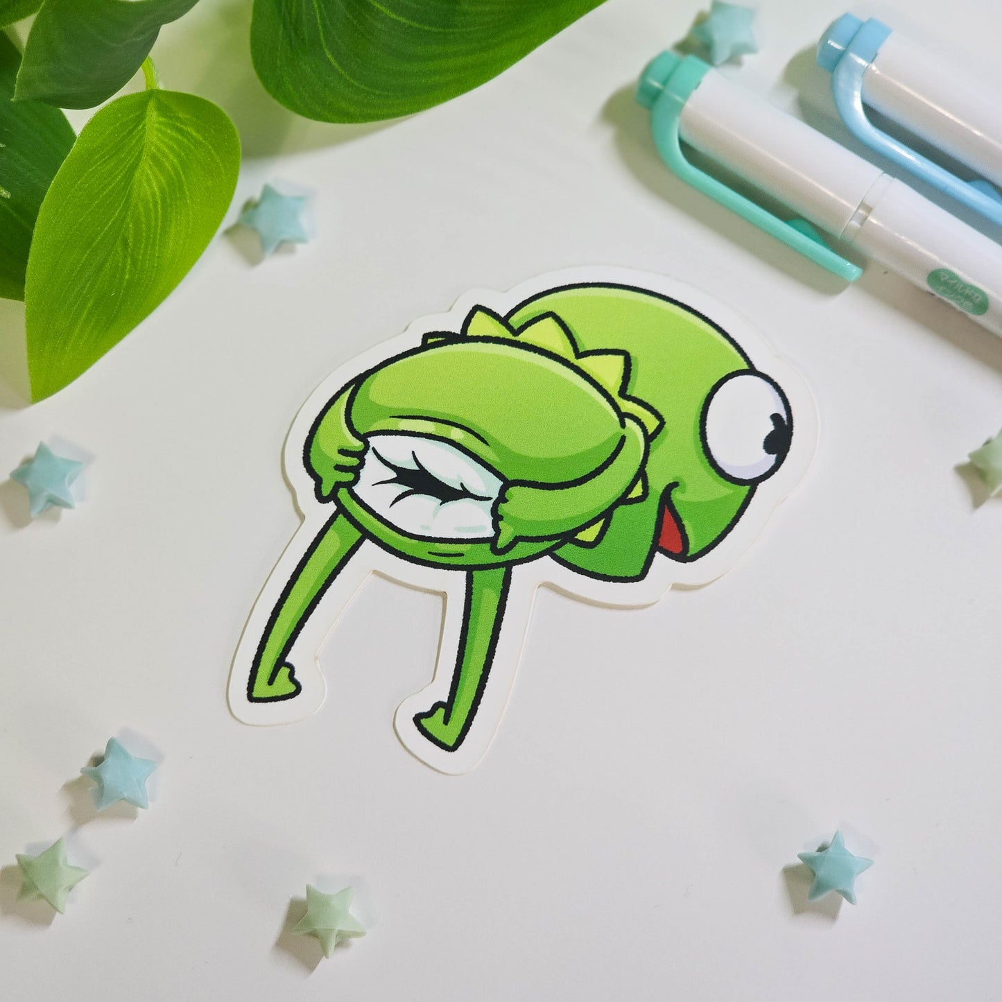 Kawaii Frog Meme Vinyl Stickers