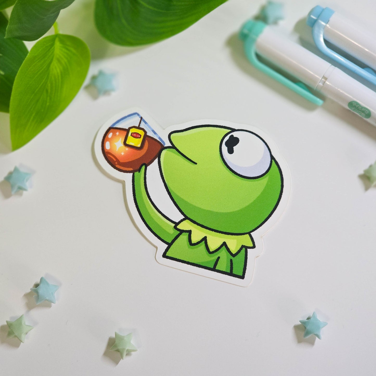 Kawaii Frog Meme Vinyl Stickers