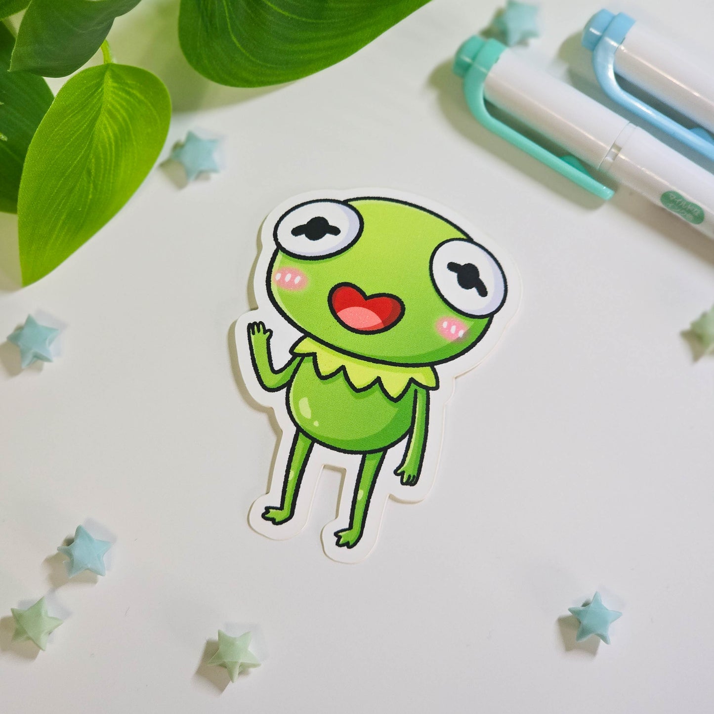 Kawaii Frog Meme Vinyl Stickers