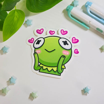 Kawaii Frog Meme Vinyl Stickers