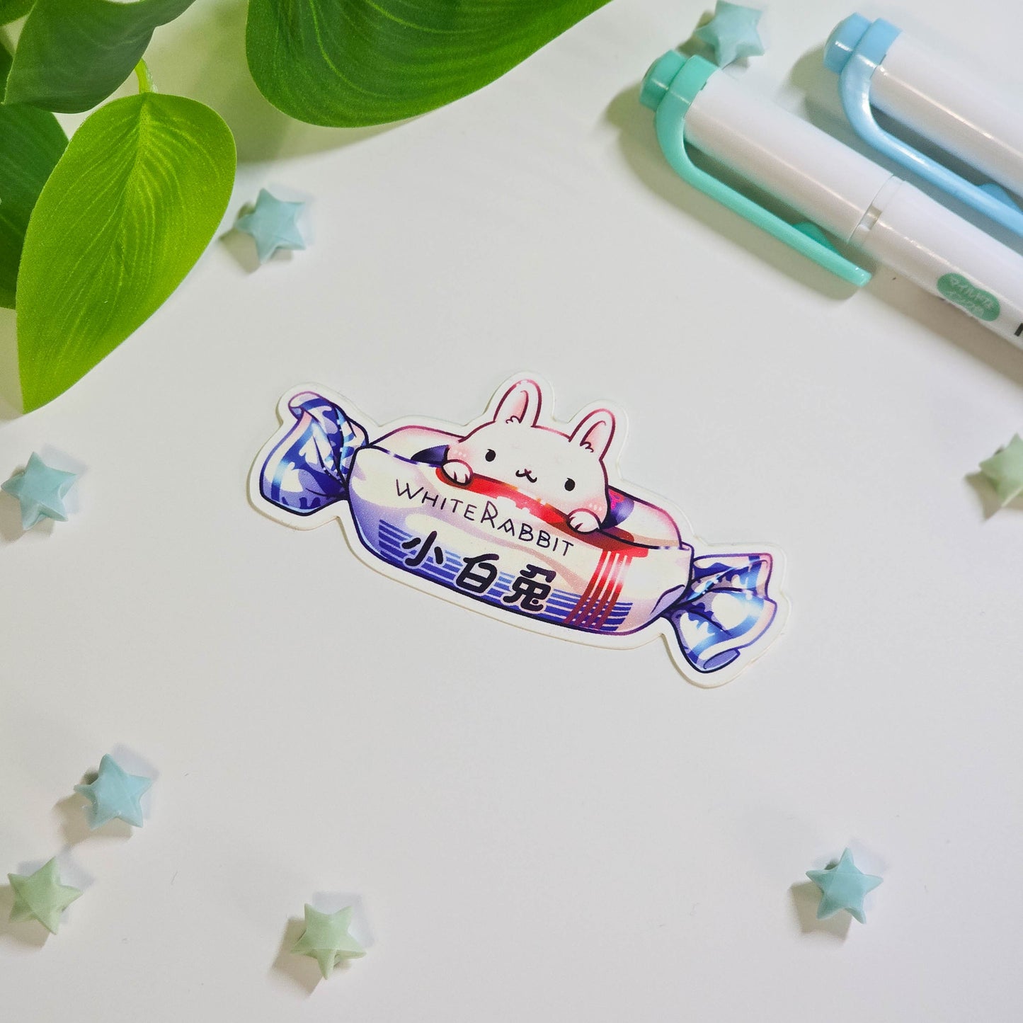 White Rabbit Candy Vinyl Sticker