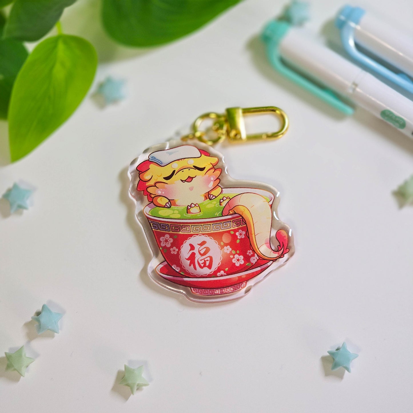 Lucky Dragon Tea Keychain