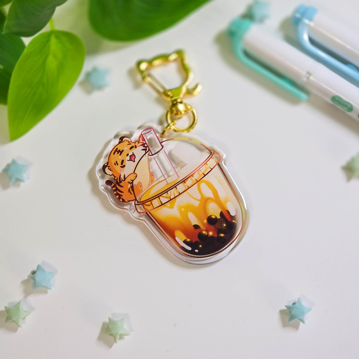 Tiger Boba Keychain