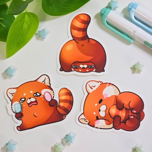 Cute Red Panda Vinyl Stickers