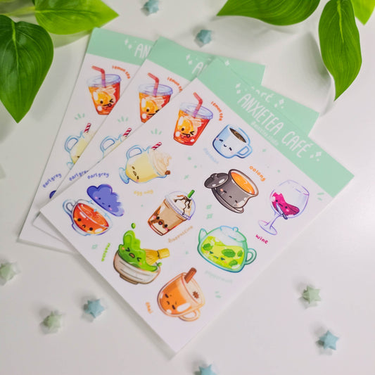 Anxietea Café Vinyl Sticker Sheet