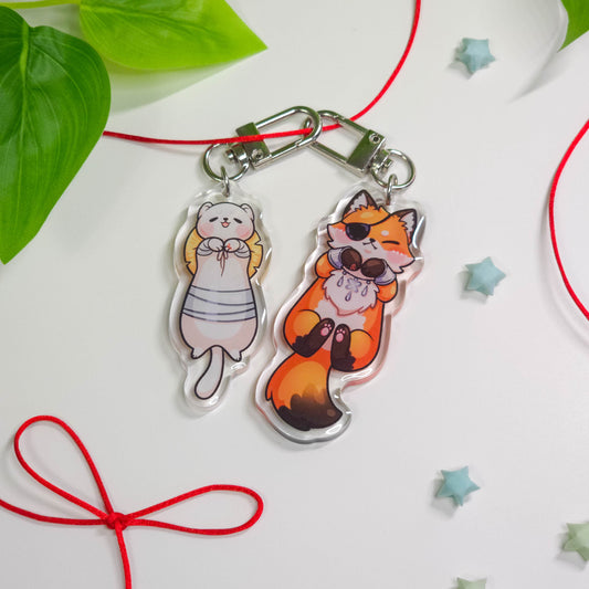 Fox & Ferret Keychains