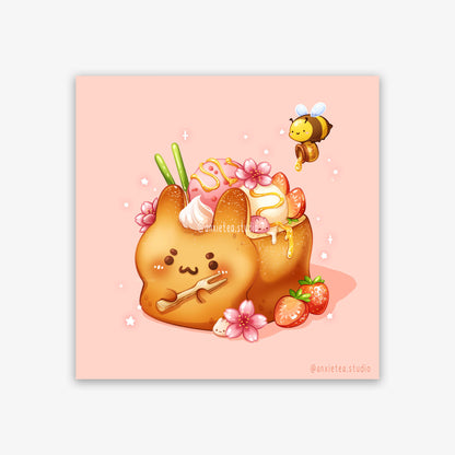 Honey Bunny Brick Toast Art Print