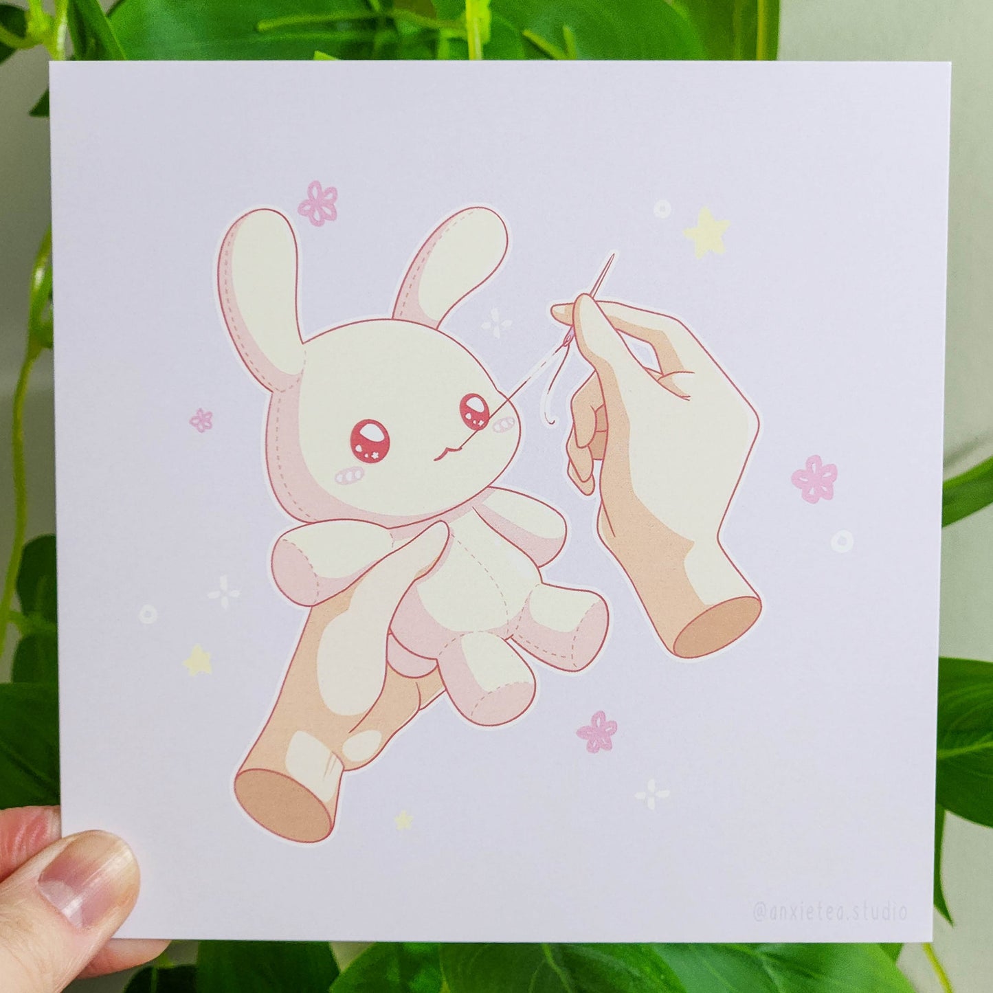 Pastel Bunny Plushie Art Print