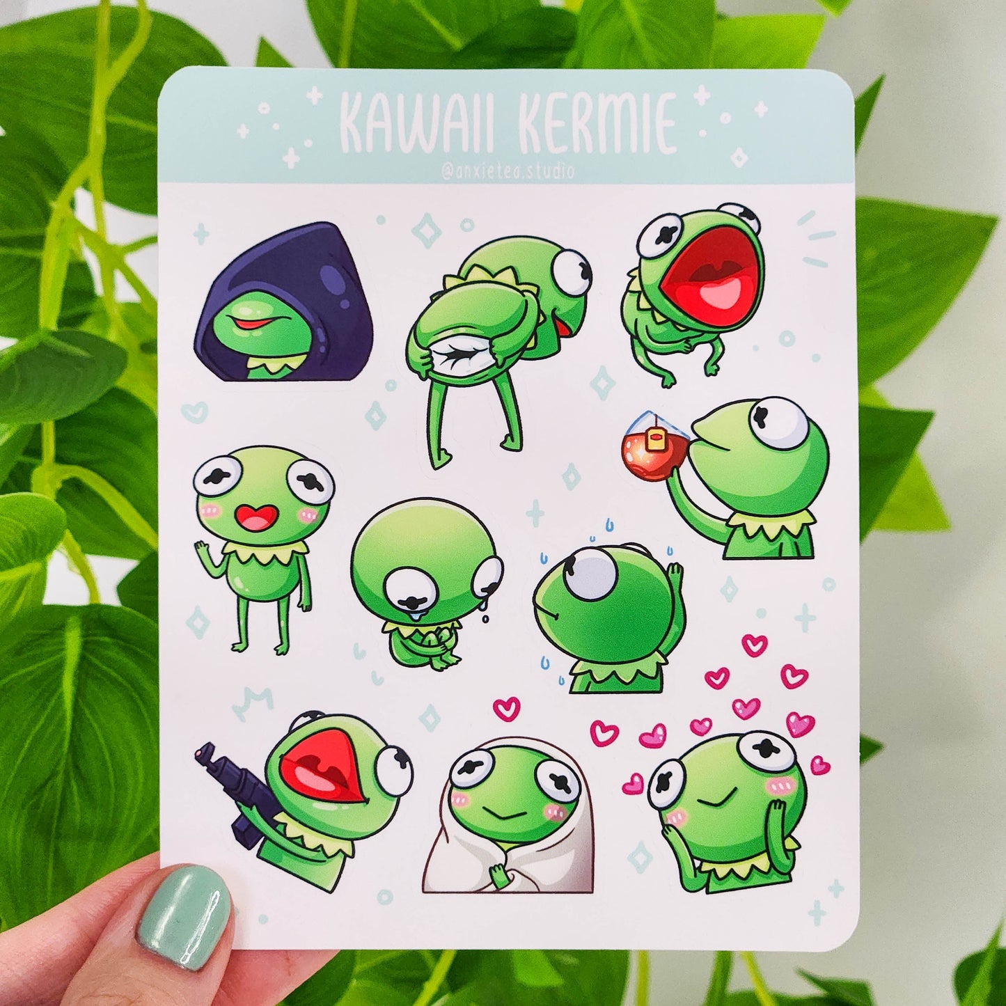 Kawaii Frog Meme Sticker Sheet