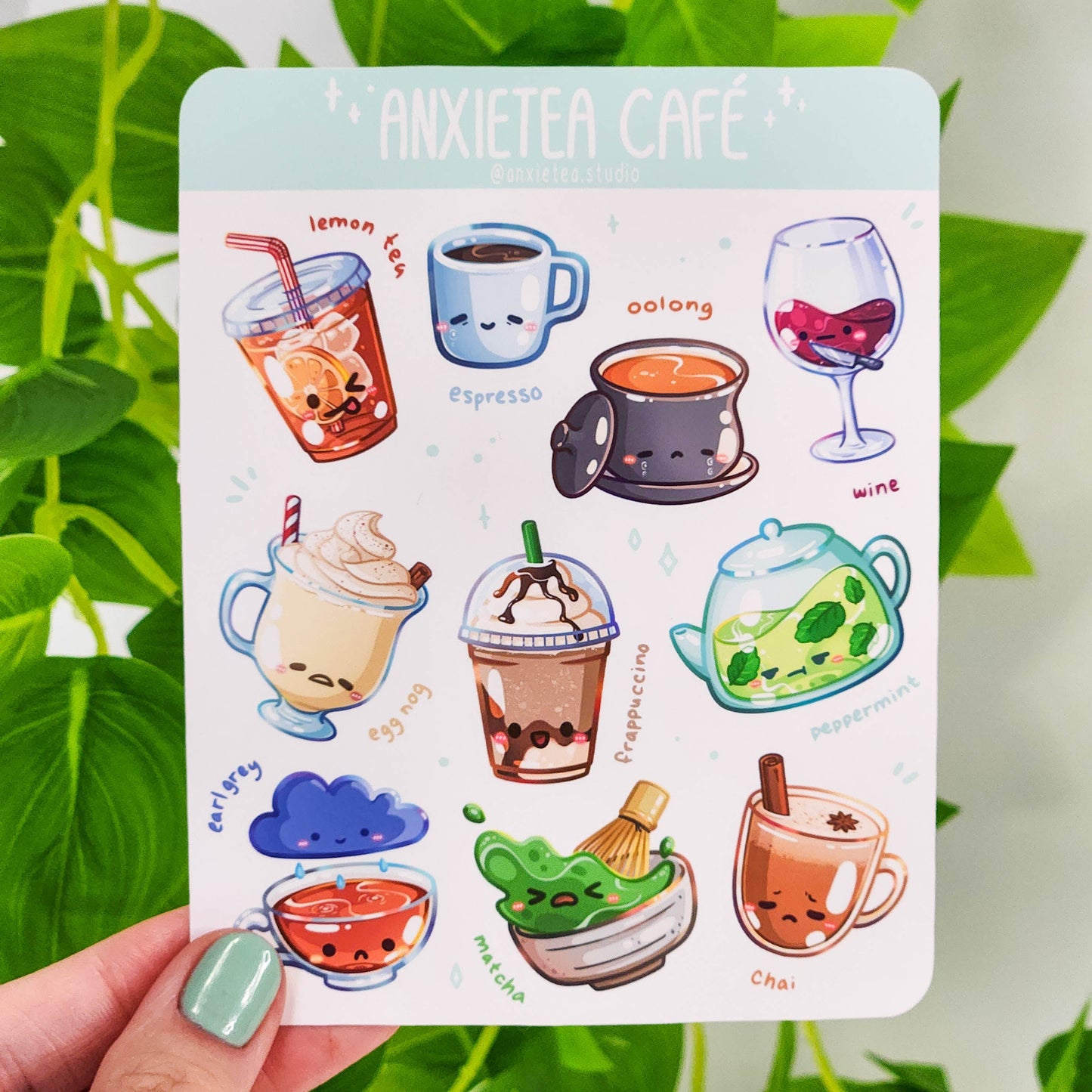 Anxietea Café Sticker Sheet