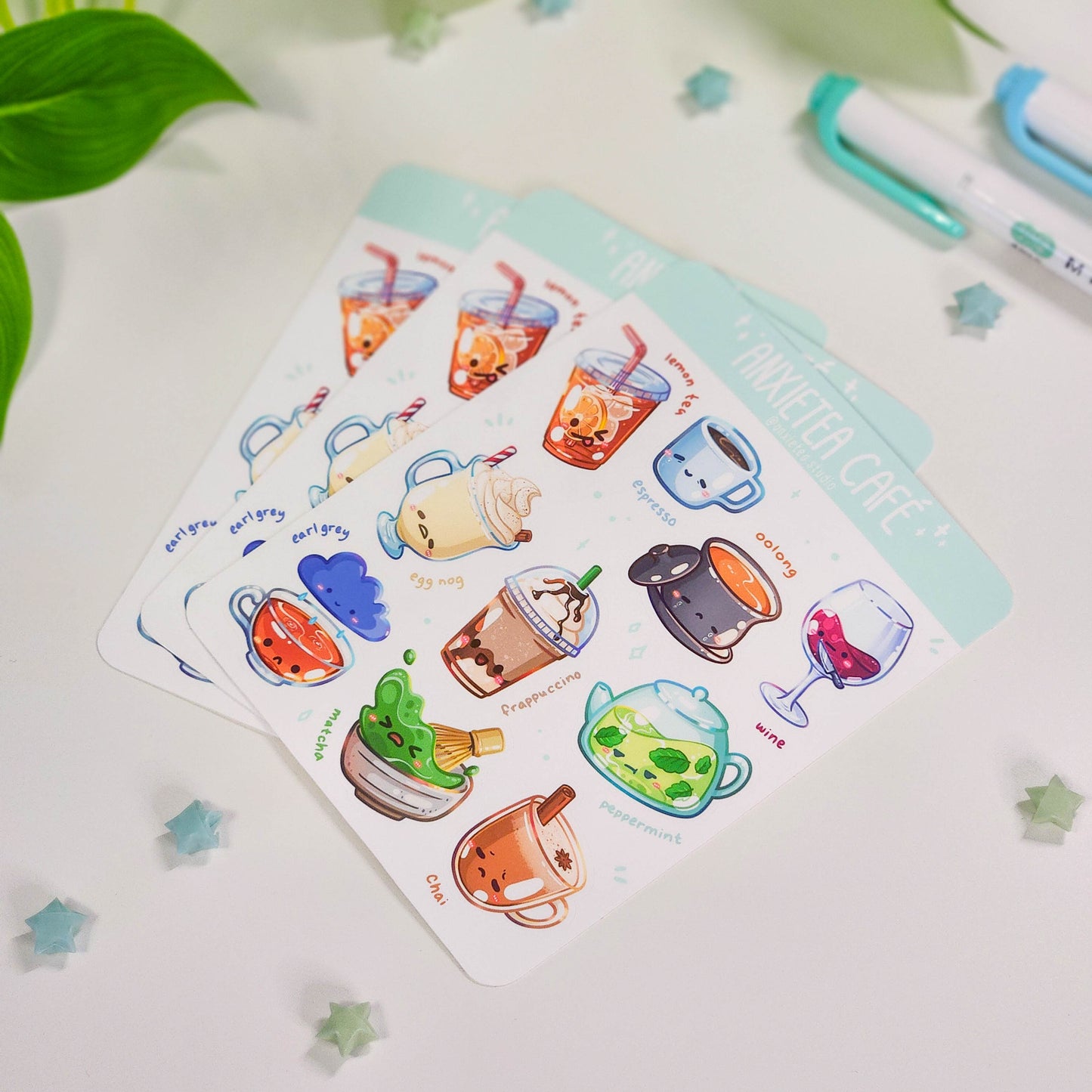 Anxietea Café Sticker Sheet