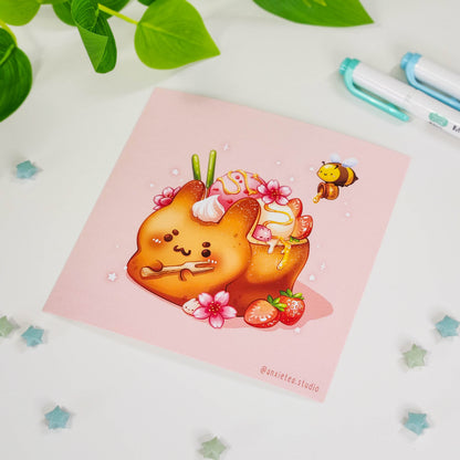 Honey Bunny Brick Toast Art Print