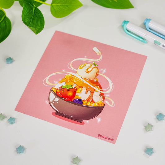 StrawBeary Mango Bingsu Art Print