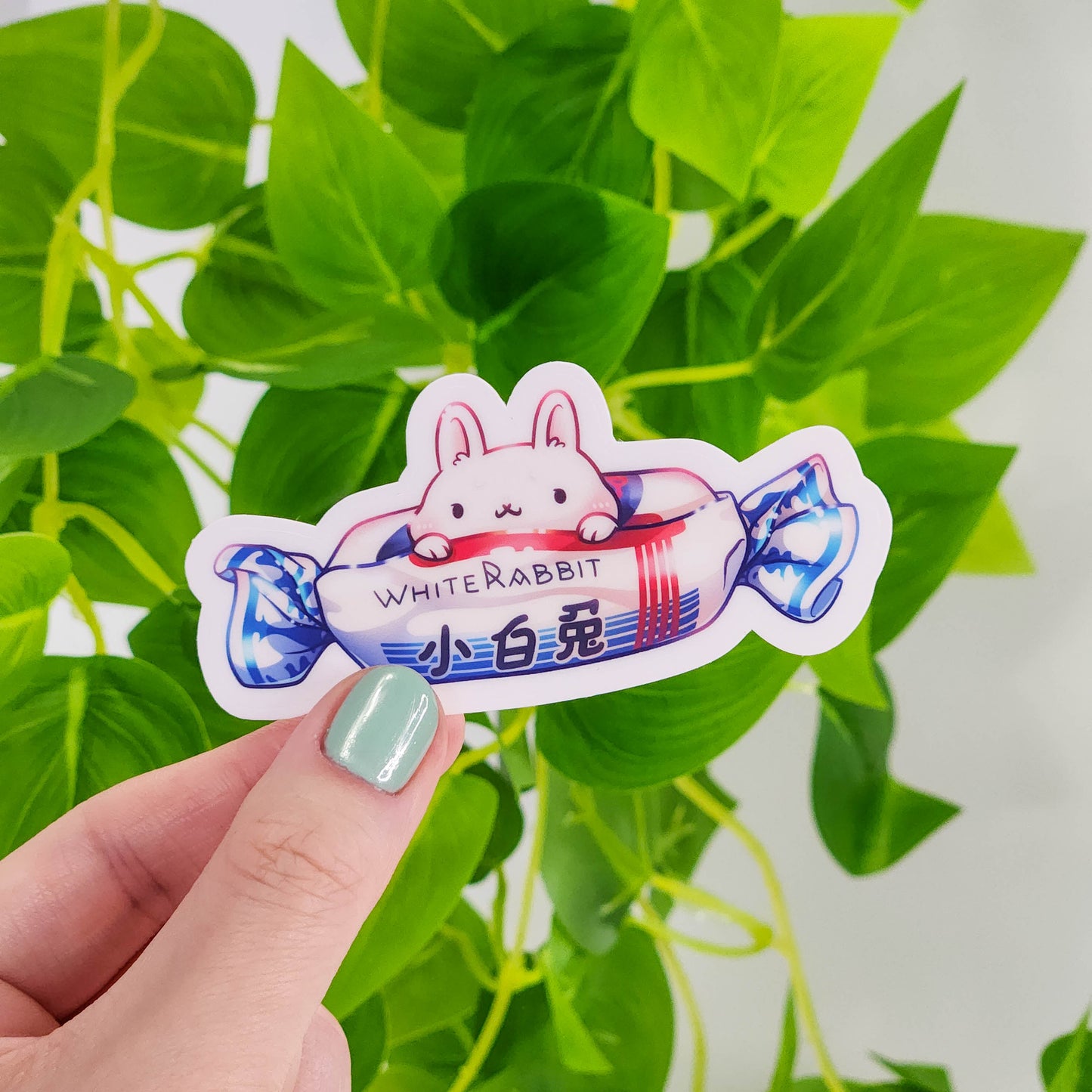 White Rabbit Candy Vinyl Sticker