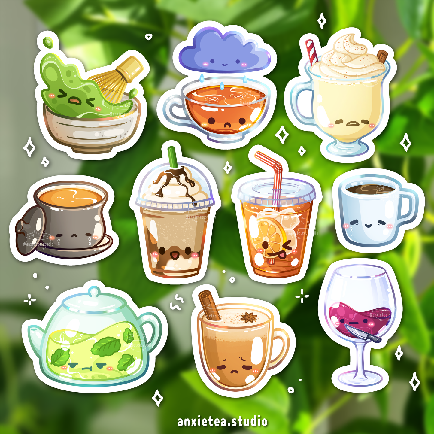 Anxietea Café Stickers